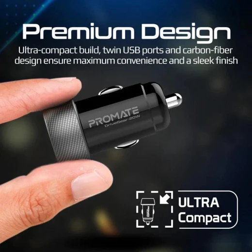 شاحن سيارة Promate DriveGear-20W صغير: شحن سريع للهواتف والأجهزة اللوحية - برو مات - Image 6