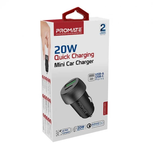 شاحن سيارة Promate DriveGear-20W صغير: شحن سريع للهواتف والأجهزة اللوحية - برو مات - Image 8