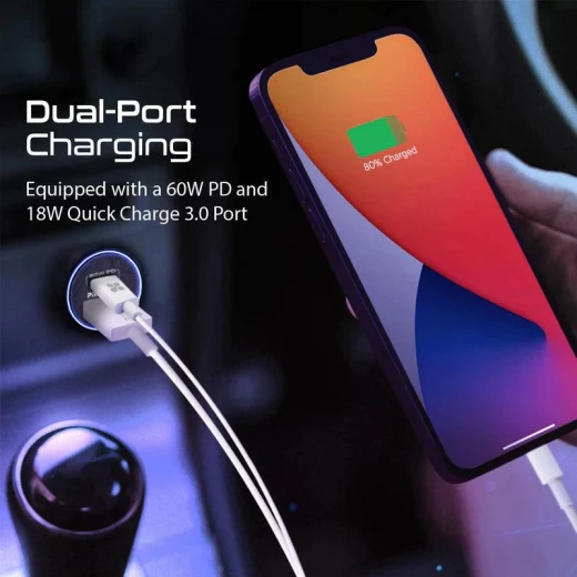 شاحن سيارة Promate Bullet-PD60: توصيل طاقة 60 واط وشحن سريع 3.0 - برو مات - Image 3