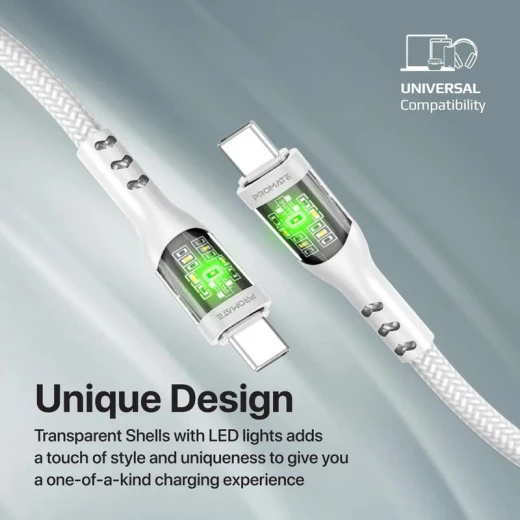 كابل ترانس لاين-سي سي USB-C بقوة 60 واط - شحن فائق السرعة، أسود من بروميت - برو مات - Image 3