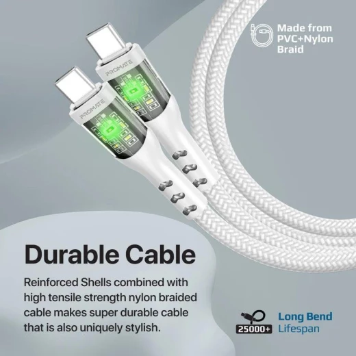 كابل ترانس لاين-سي سي USB-C بقوة 60 واط - شحن فائق السرعة، أسود من بروميت - برو مات - Image 6
