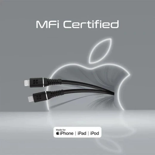 كابل USB-C إلى لايتنينغ معتمد من ابل MFi، شحن سريع بقوة 20 واط توصيل الطاقة، طول 1.2 متر، كابل سيليكون متين، متوافق مع آيفون وآيباد, أسود من بروميت - برو مات - Image 6