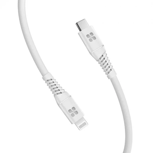 كابل USB-C إلى لايتنينغ معتمد من ابلMFi، شحن سريع بقوة 20 واط توصيل الطاقة، طول 1.2 متر، كابل سيليكون متين، متوافق مع آيفون /SE وآيباد, أبيض من بروميت كابل USB-C إلى لايتنينغ معتمد من ابلMFi، شحن سريع بقوة 20 واط توصيل الطاقة، طول 1.2 متر، كابل سيليكون متين، متوافق مع آيفون /SE وآيباد, أبيض من بروميت