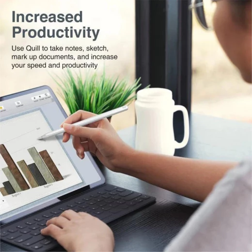 قلم Promate Quill اللاسلكي لجهاز iPad: دقة عالية واتصال مغناطيسي - برو مات - Image 3