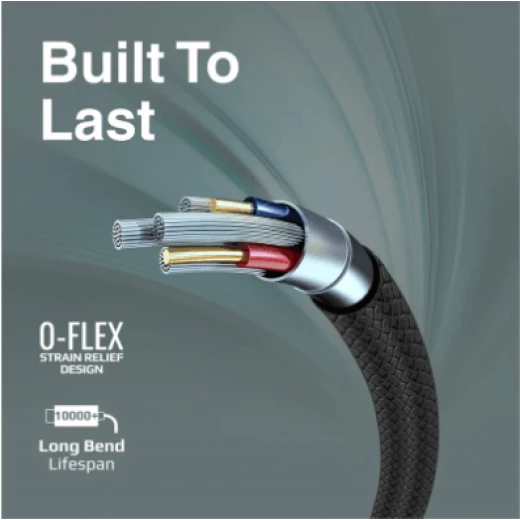 كابل USB-C للشحن ونقل البيانات - متر واحد، مرن، شحن سريع من بروميت - برو مات - Image 4