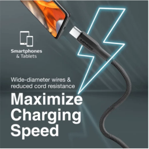 كابل USB-C للشحن ونقل البيانات - متر واحد، مرن، شحن سريع من بروميت - برو مات - Image 5