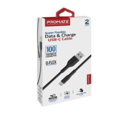 كابل USB-C للشحن ونقل البيانات - متر واحد، مرن، شحن سريع من بروميت - برو مات - Image 6