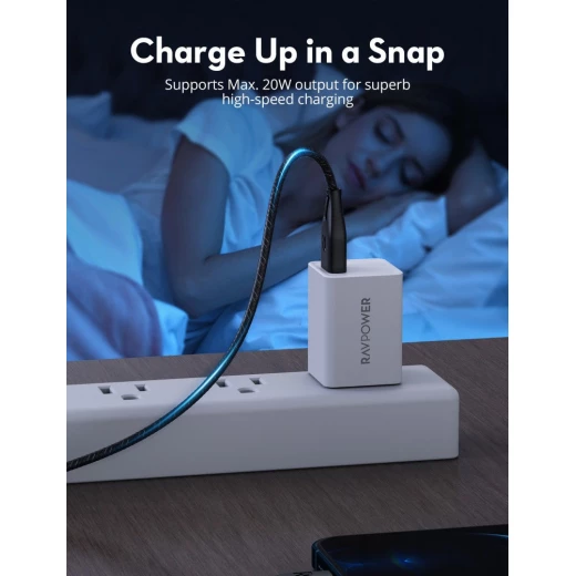 كابل راف باور CB1027 لايتنينج 2 متر أسود - شحن سريع ونقل بيانات - Ravpower - Image 3