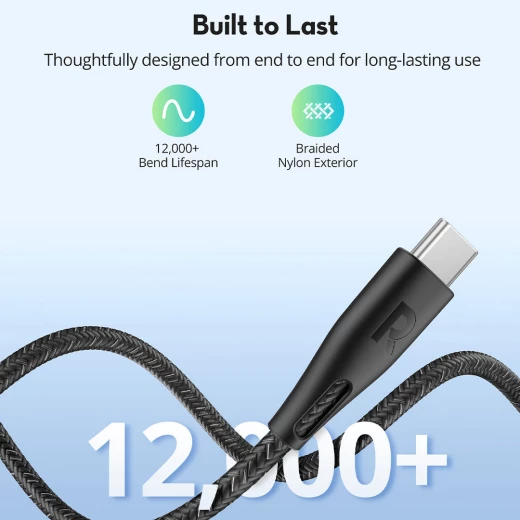 شاحن RAVPower CB1029 USB-C مع كابل مضفر بطول 1.2 متر - Ravpower - Image 4