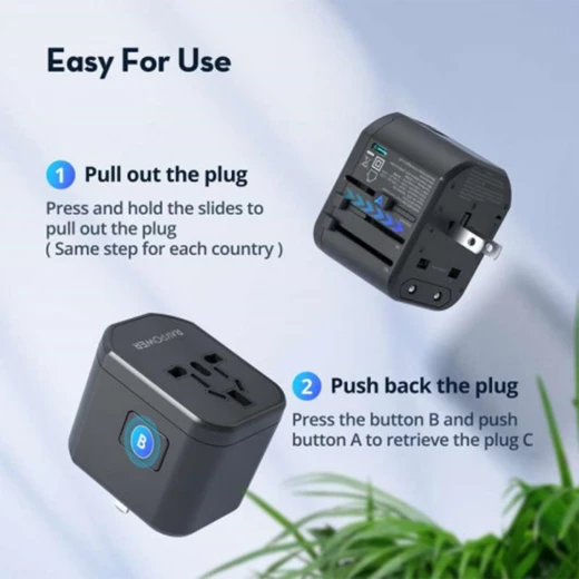 شاحن RAVPower 35W PD Pioneer - محول سفر بـ 3 منافذ - Ravpower - Image 3
