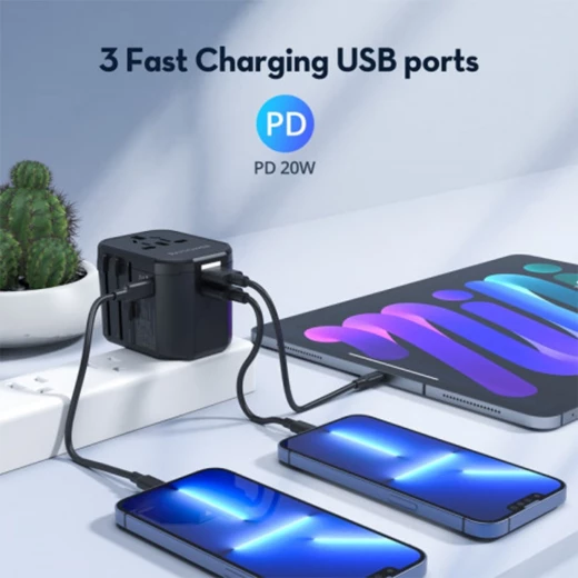 شاحن RAVPower 35W PD Pioneer - محول سفر بـ 3 منافذ - Ravpower - Image 5