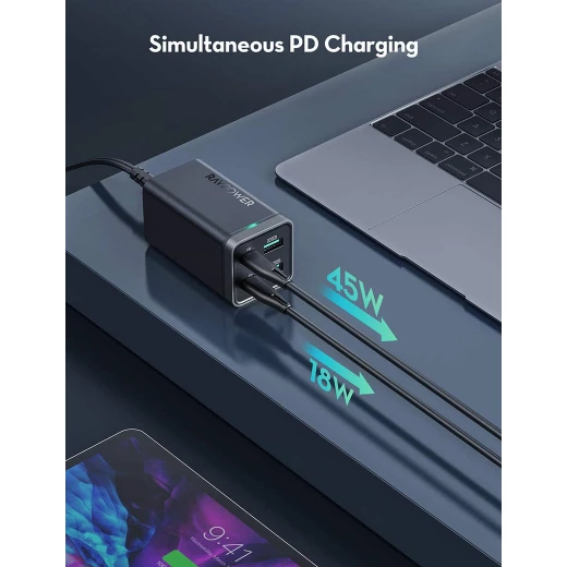 شاحن Ravpower 65W USB-C: شحن سريع لأجهزة الكمبيوتر المحمولة والهواتف - Ravpower - Image 4