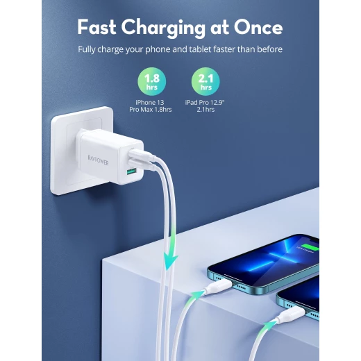 شاحن RAVPower 65W USB-C PC172 - شحن سريع للهواتف وأجهزة الكمبيوتر المحمولة - Ravpower - Image 4