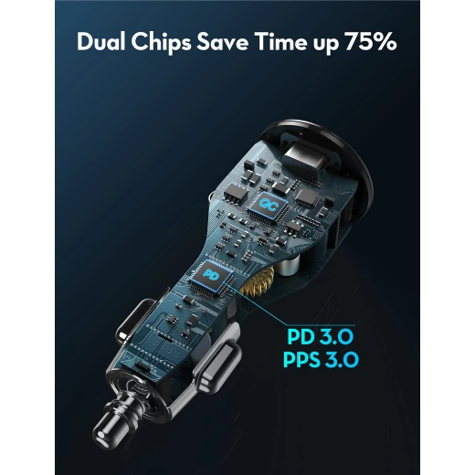 شاحن سيارة RAVPower 100 واط بـ 3 منافذ - شحن سريع رمادي - Ravpower - Image 7