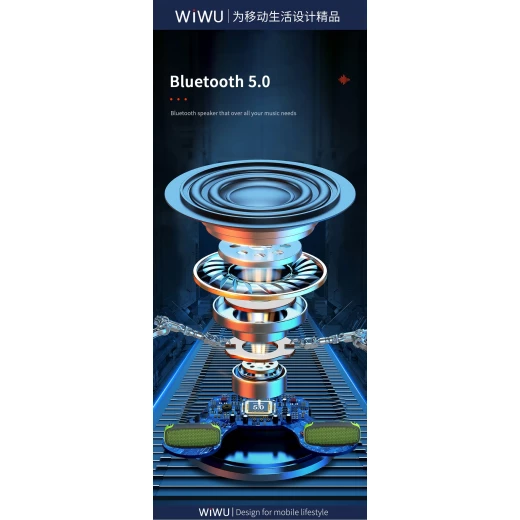 مكبر صوت WiWU P16 Max اللاسلكي بتقنية البلوتوث مع ميكروفونين وحزام - وي وُو - Image 10