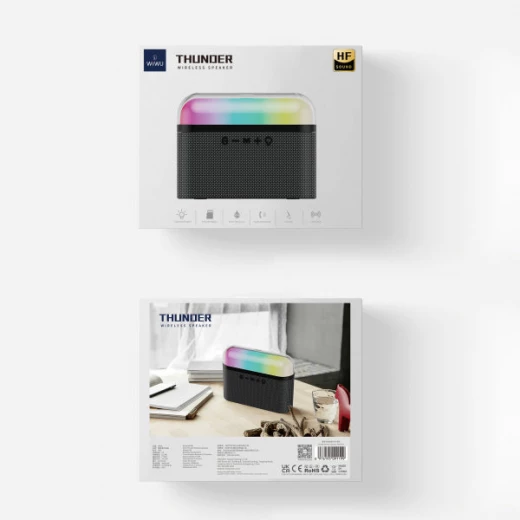 مكبر صوت WiWU Thunder P60 بتقنية البلوتوث: محمول مع LED وبطارية طويلة - وي وُو - Image 4