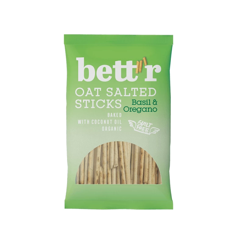 Bett'r Smart Organics SO Oat Sticks Basil & Oregano 50g - Crunchy & Tasty Snack - Bett'r