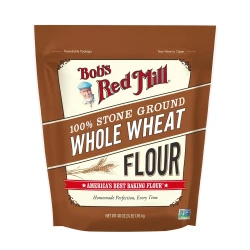Bob's Red Mill Whole Wheat Flour 3 Pound Pack, Stone Ground, Non GMO, Vegan Baking
