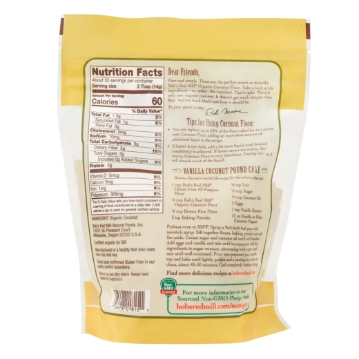 Bob's Red Mill Organic Coconut Flour 453g Gluten Free - Bob's Red Mill - Image 2