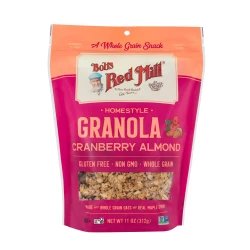 Cranberry Almond Homestyle Granola Whole Grain Oats Maple Syrup and Coconut Crunchy Golden Snack Ideal with Milk and Yogurt