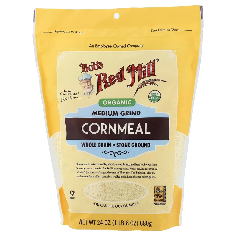QAI Organic Medium Grind Cornmeal Whole Grain 24 oz - QAI