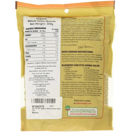 Bob's Red Mill Organic White Quinoa Grain 369 gm - Bob's Red Mill - Image 2