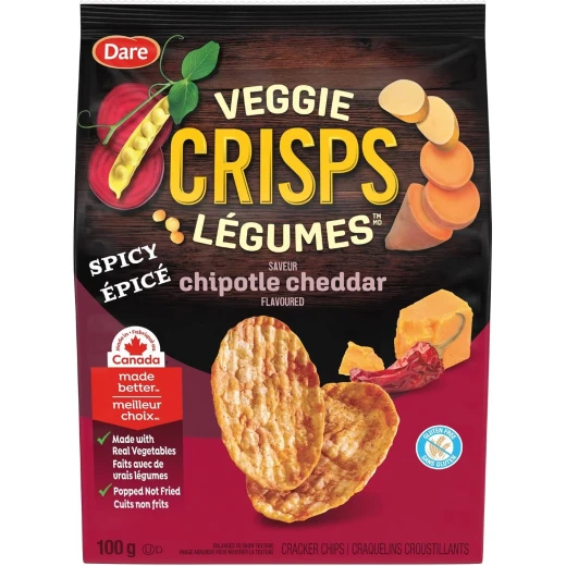 داري فيجي كريسبيز رقائق شيبوتل شيدر المنبثقة 100 جرام - Dare Veggie Crisps - Image 2