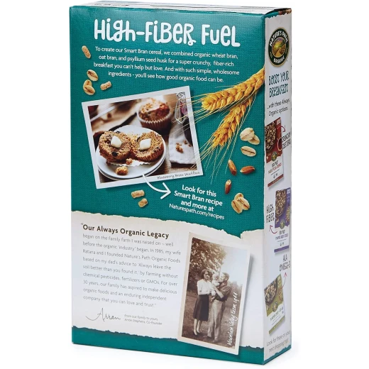 Nature's Path Organic Smart Bran Psyllium & Oat Bran Cereal 10.6 Oz High Fiber Healthy Breakfast Cereal for Digestive & Heart Health Support - Nature's path - Image 3
