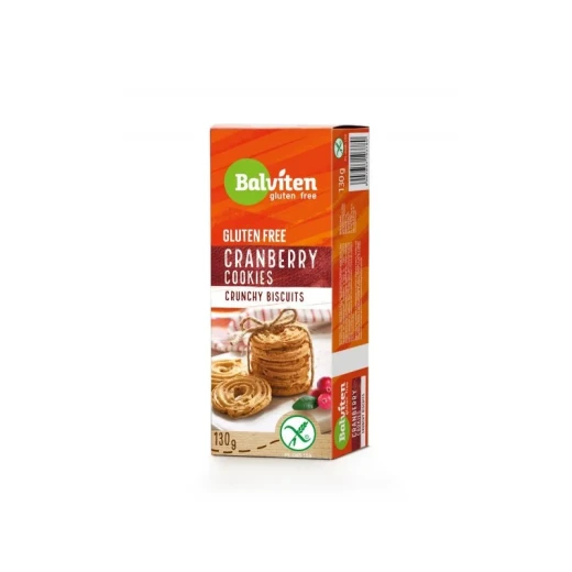 Balviten Cranberry Cookies 130g Gluten-Free Sweet & Crunchy Snack Made with Real Cranberries Ideal Treat for Gluten-Sensitive Diets