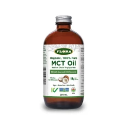 Flora Organic MCT Oil 250ml Pure Caprylic & Capric Acids Premium Healthy Fats for Quick Energy Boost Perfect Keto Supplement for Daily Health