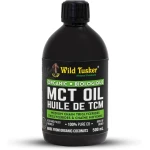 Wild Tusker Organic Premium MCT Oil (Fractionated Coconut Oil), 100% C8 Caprylic Acid, 500ml | Non-GMO, Cold pressed without chemicals | Keto Friendly, Kosher Checked, Vegetarian - Wild tusker