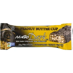 بار بروتين NuGo Dark بنكهة زبدة الفول السوداني والشوكولاتة الداكنة، 50 جم، 10 جم بروتين، نباتي، خالٍ من الغلوتين، غير معدل وراثيًا