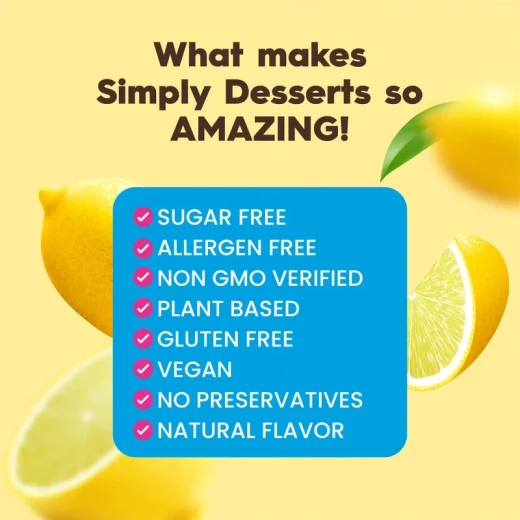 Simply Desserts Sugar-Free Lemon Pudding Mix 48g, Gluten-Free & Plant-Based, 4g Net Carbs, 25 Calories, Low Carb, Perfect for Ninja Creami Recipes - Simply desserts - Image 3