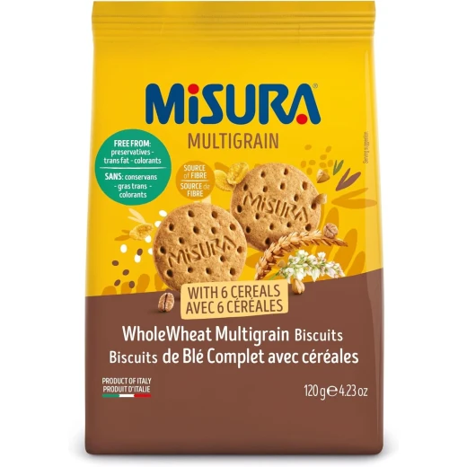 Misura Multi-Grain Biscuits 120g Packed with 6 Wholesome Grains Nutritious & Satisfying Healthy Snack Perfect for Daily Energy & Guilt-Free Bites Misura Multi-Grain Biscuits 120g Packed with 6 Wholesome Grains Nutritious & Satisfying Healthy Snack Perfect for Daily Energy & Guilt-Free Bites
