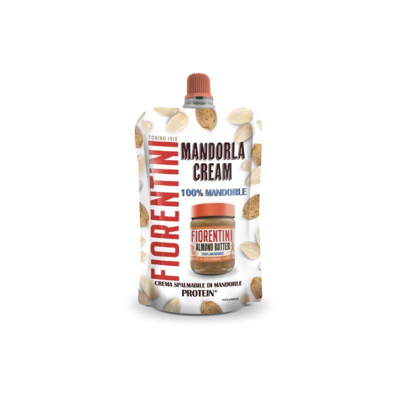 Fiorentini Mandorla Cream 100% Pocket Size 90g, Almond Spread, Gluten Free, Protein Rich - Fiorentini