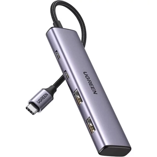 محول يو جرين CM473 USB-C 4 في 1 متعدد المنافذ رمادي هيكل ألومنيوم محول يو جرين CM473 USB-C 4 في 1 متعدد المنافذ رمادي هيكل ألومنيوم