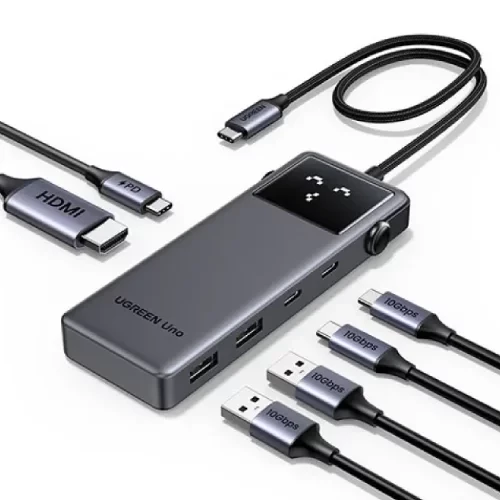 محول يو جرين CM888 6 في 1 USB-C، نقل بيانات 10 جيجابت في الثانية، HDMI 4K@60Hz، سبائك الألومنيوم محول يو جرين CM888 6 في 1 USB-C، نقل بيانات 10 جيجابت في الثانية، HDMI 4K@60Hz، سبائك الألومنيوم