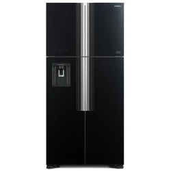ثلاجة هيتاشي R W800PJ7 بـ 4 أبواب باب فرنسي زجاج أسود 540 لتر