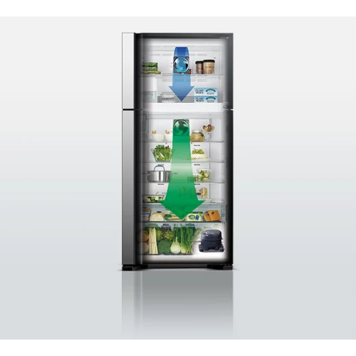 ثلاجة هيتاشي R W800PJ7 بـ 4 أبواب باب فرنسي زجاج أسود 540 لتر - هيتاشي - Image 4