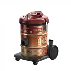 Hitachi 18L Drum Vacuum Cleaner 2000W Red and Gold Finish for Home Cleaning Powerful Suction for Carpets and Hard Floors Long Cable Cord Lightweight Design