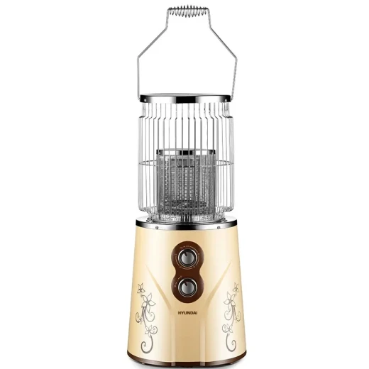 Hyundai 1200W Gold Electric Heater | Fast Heating Radiant Heater with Multiple Heat Settings, Tip-Over Safety Protection & Elegant Design