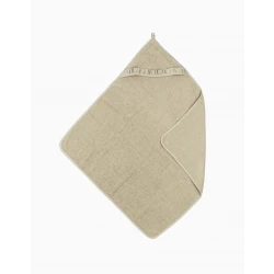 Meyco Terry Sand Hooded Baby Bath Towel 80x80 cm Ultra Absorbent Gentle on Skin Newborn Infant Toddler Bathing Essential 100% Cotton