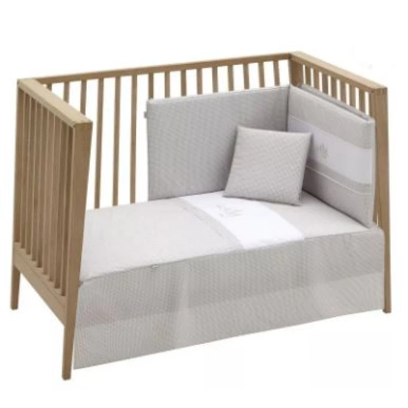 Cambrass Windsor Mini Crib Comforter and Bumper Set Crudo 60cm – Luxurious Nursery Bedding Set for Newborns, Includes Comforter, Bumper, and Offers Superior Comfort and Safety - Cambrass