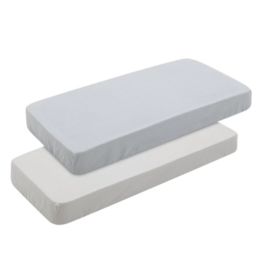 Cambrass Mini Windsord Crib Fitted Sheet Set of 2, 60x120x17 cm, Grey, Egyptian Cotton Cambrass Mini Windsord Crib Fitted Sheet Set of 2, 60x120x17 cm, Grey, Egyptian Cotton