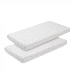 Cambrass Plumeti Pink Cot 60 Fitted Sheets Set of 2, 60x120x17cm, 100% Egyptian Cotton