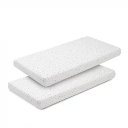 Cambrass Rabbit Beige Cot 60 Fitted Sheet Set of 2, 60x120x17 cm, 100% Egyptian Cotton