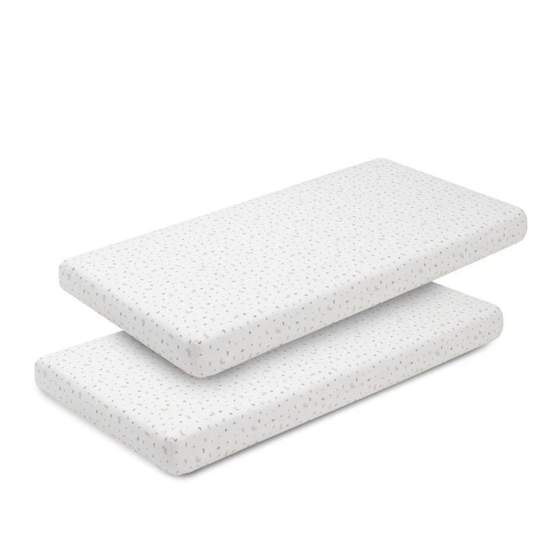 Cambrass Rabbit Beige Cot 60 Fitted Sheet Set of 2, 60x120x17 cm, 100% Egyptian Cotton - Cambrass