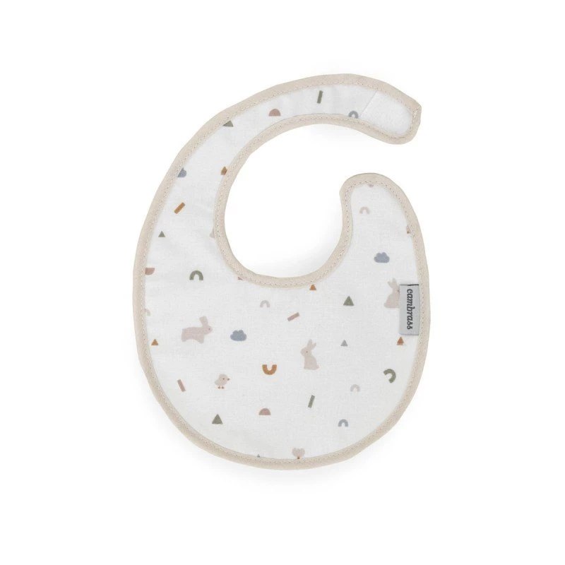 Cambrass Rabbit Beige Round Bib with Velcro Closure 16x19x1 cm - Cambrass