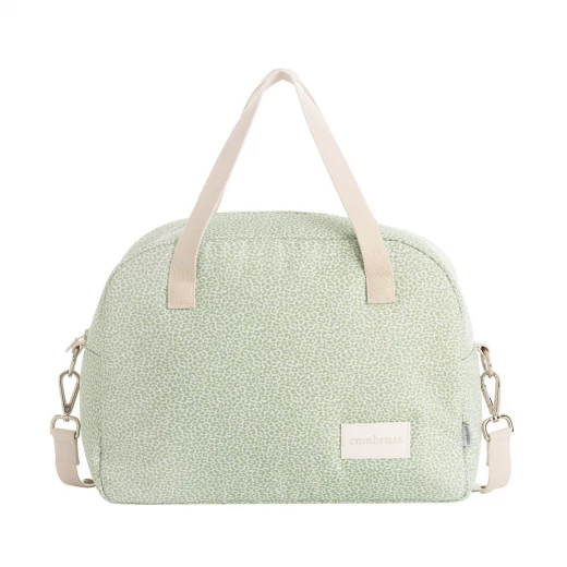 Cambrass Prome Animal Print Mint Diaper Bag 18x41x31cm, Waterproof, with Multiple Pockets