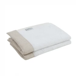 طقم منشفة أطفال كامبريس من الكتان، بيج، 25x35 سم، ألياف TENCEL ناعمة، عبوة من 2